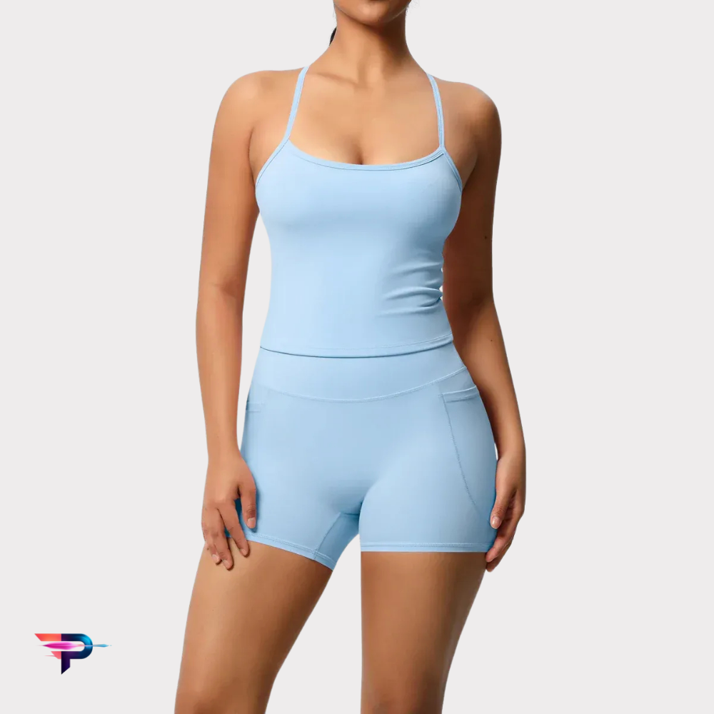 AirFlex - Conjunto Deportivo Mujer Top y Shorts Compresión