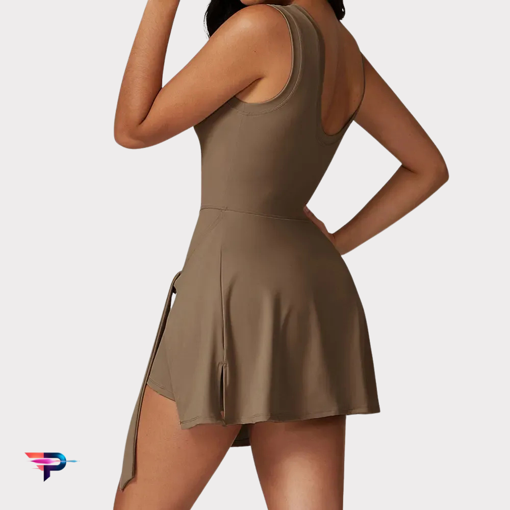 FitGoddess OnePiece - Mono Deportivo Mujer Premium con Falda Integrada