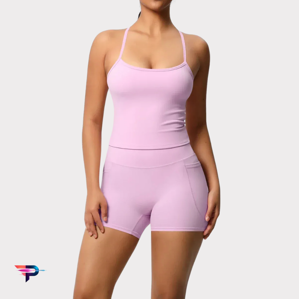 AirFlex - Conjunto Deportivo Mujer Top y Shorts Compresión