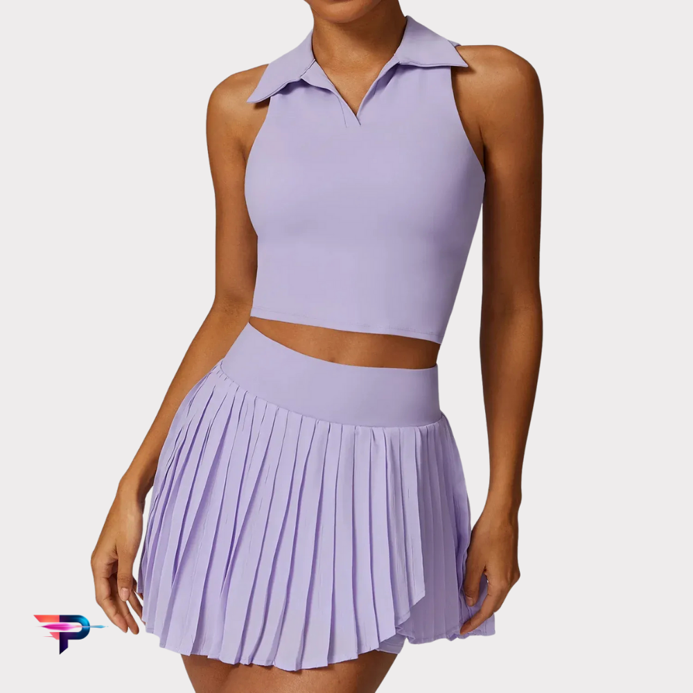 Conjunto Deportivo 2 Piezas: Top Fitness + Falda Short de Alto Rendimiento