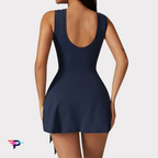 FitGoddess OnePiece - Mono Deportivo Mujer Premium con Falda Integrada