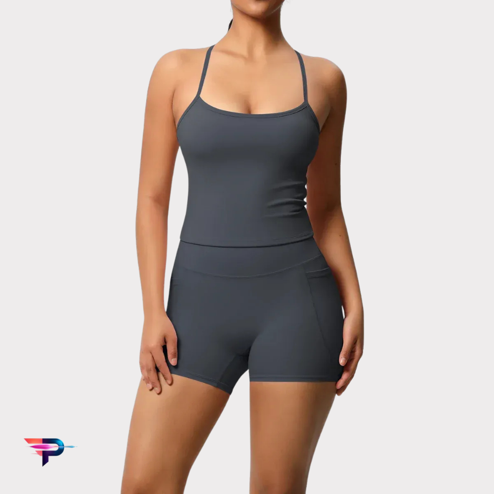 AirFlex - Conjunto Deportivo Mujer Top y Shorts Compresión