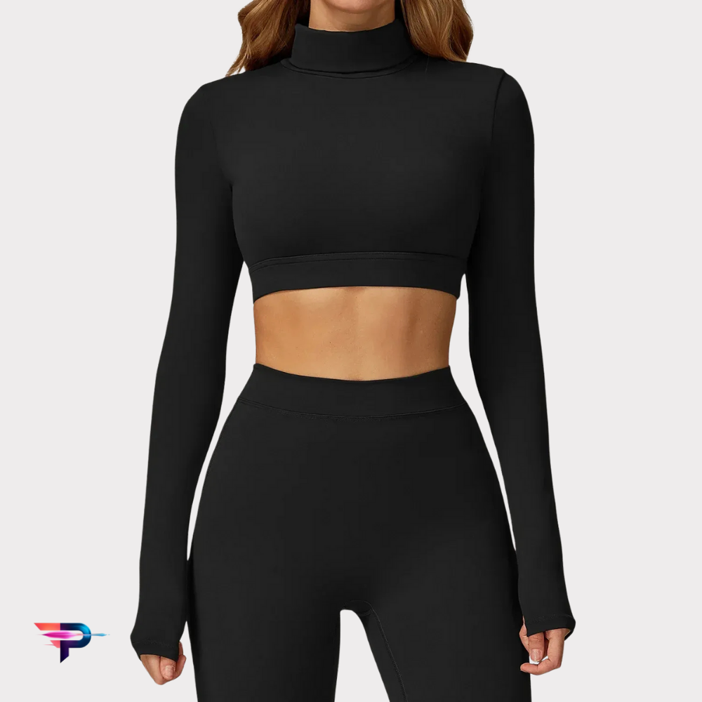 Top Deportivo Manga Larga negro